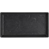 American Metalcraft FSMEL19 14" x 7 1/2" Black Faux Slate Rectangular Melamine Platter