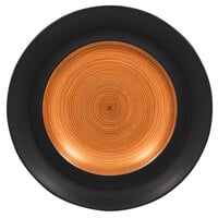 RAK Porcelain TRCLDP30BC Trinidad 11 13/16" Cedar and Black Wide Rim Deep Porcelain Plate - 6/Case