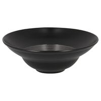 RAK Porcelain TRCLXD23BG Trinidad 9 1/16" Grey and Black Wide Rim Extra Deep Porcelain Plate - 6/Case