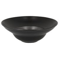 RAK Porcelain TRCLXD26BG Trinidad 10 1/4" Grey and Black Wide Rim Extra Deep Porcelain Plate - 6/Case