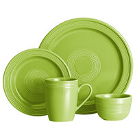 Acopa Capri Bamboo Green Stoneware Dinnerware Set with Service for 12 - 48/Pack