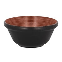 RAK Porcelain TRBASB12BW Trinidad 8.45 oz. Walnut and Black Stackable Porcelain Bowl - 12/Case