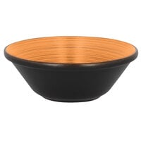 RAK Porcelain TRBASB18BC Trinidad 24.35 oz. Cedar and Black Stackable Porcelain Bowl - 12/Case