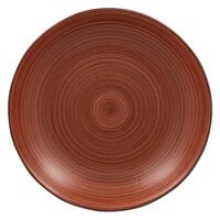 RAK Porcelain TRNNDP28BW Trinidad 11" Walnut and Black Deep Coupe Porcelain Plate - 12/Case