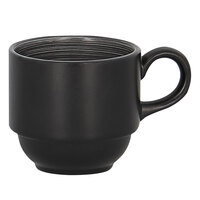 RAK Porcelain TRCLSC09BG Trinidad 3.05 oz. Grey and Black Stackable Porcelain Cup - 12/Case