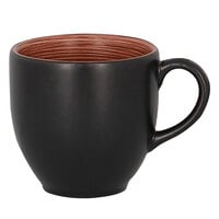 RAK Porcelain TRCLCU09BW Trinidad 3.05 oz. Walnut and Black Porcelain Cup - 12/Case