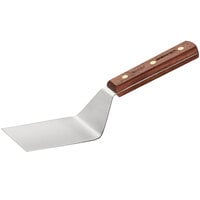 Dexter-Russell 16150 Traditional 4" x 3" Solid Square Edge Hamburger Turner - Rosewood Handle
