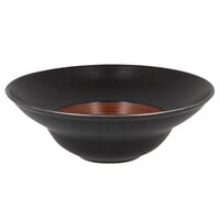 RAK Porcelain TRCLXD26BW Trinidad 10 1/4" Walnut and Black Wide Rim Extra Deep Porcelain Plate - 6/Case