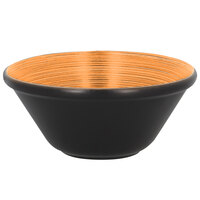 RAK Porcelain TRBASB16BC Trinidad 20.3 oz. Cedar and Black Stackable Porcelain Bowl - 12/Case