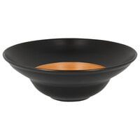 RAK Porcelain TRCLXD26BC Trinidad 10 1/4" Cedar and Black Wide Rim Extra Deep Porcelain Plate - 6/Case