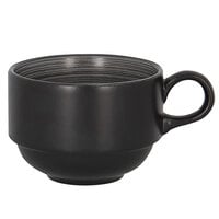 RAK Porcelain TRCLSC23BG Trinidad 7.8 oz. Grey and Black Stackable Porcelain Cup - 12/Case