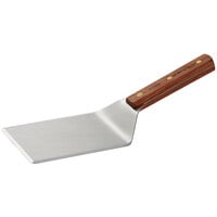 Dexter-Russell 19800 Traditional 6" x 5" Beveled Edge Solid Balanced Hamburger Turner - Rosewood Handle