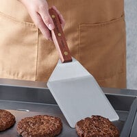 Dexter-Russell 19800 Traditional 6 inch x 5 inch Beveled Edge Solid Balanced Hamburger Turner - Rosewood Handle