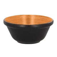 RAK Porcelain TRBASB12BC Trinidad 8.45 oz. Cedar and Black Stackable Porcelain Bowl - 12/Case