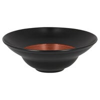 RAK Porcelain TRCLXD23BW Trinidad 9 1/16" Walnut and Black Wide Rim Extra Deep Porcelain Plate - 6/Case