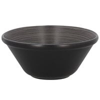 RAK Porcelain TRBASB16BG Trinidad 20.3 oz. Grey and Black Stackable Porcelain Bowl - 12/Case