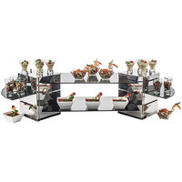Oneida TO4960KIT Buffet Euro Totem 6-Piece Rectangular Metal Riser Display Set with Glass Shelves