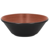 RAK Porcelain TRBASB21BW Trinidad 39.9 oz. Walnut and Black Stackable Porcelain Bowl - 12/Case
