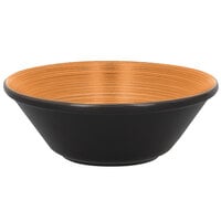 RAK Porcelain TRBASB21BC Trinidad 39.9 oz. Cedar and Black Stackable Porcelain Bowl - 12/Case