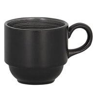 RAK Porcelain TRCLSC20BG Trinidad 6.75 oz. Grey and Black Stackable Porcelain Cup - 12/Case