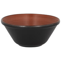 RAK Porcelain TRBASB16BW Trinidad 20.3 oz. Walnut and Black Stackable Porcelain Bowl - 12/Case