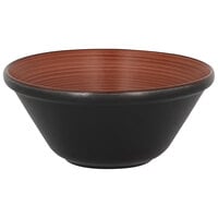 RAK Porcelain TRBASB16BW Trinidad 20.3 oz. Walnut and Black Stackable Porcelain Bowl - 12/Case