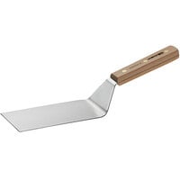 Dexter-Russell 16221 Traditional 6" x 3" High-Carbon Steel Solid Square Edge Turner - Beechwood Handle