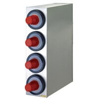 San Jamar C2804 EZ-Fit® Stainless Steel 4-Slot Vertical 8 - 44 oz. Countertop Cup Dispenser Cabinet