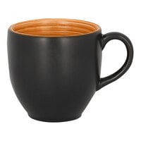 RAK Porcelain TRCLCU09BC Trinidad 3.05 oz. Cedar and Black Porcelain Cup - 12/Case