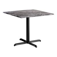 Lancaster Table & Seating Excalibur 36" x 36" Square Standard Height Table with Smooth Paladina Finish and Cross Base Plate