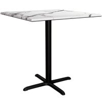 Lancaster Table & Seating Excalibur 36 inch x 36 inch Square Counter Height Table with Smooth Versilla Finish and Cross Base Plate