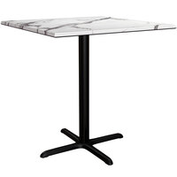 Lancaster Table & Seating Excalibur 36" x 36" Square Counter Height Table with Smooth Versilla Finish and Cross Base Plate