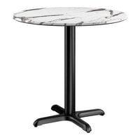 Lancaster Table & Seating Excalibur 32" Round Standard Height Table with Smooth Versilla Finish and Cross Base Plate