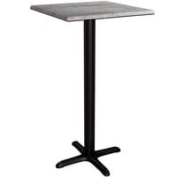 Lancaster Table & Seating Excalibur 23 5/8" x 23 5/8" Square Bar Height Table with Textured Toscano Finish and Cross Base Plate