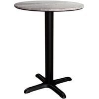 Lancaster Table & Seating Excalibur 24 inch Round Dining Height Table with Textured Toscano Finish and Cross Base Plate
