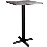 Lancaster Table & Seating Excalibur 23 5/8 inch x 23 5/8 inch Square Counter Height Table with Smooth Paladina Finish and Cross Base Plate