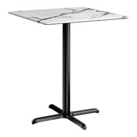 Lancaster Table & Seating Excalibur 36" x 36" Square Bar Height Table with Smooth Versilla Finish and Cross Base Plate