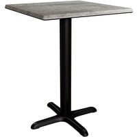 Lancaster Table & Seating Excalibur 23 5/8 inch x 23 5/8 inch Square Dining Height Table with Textured Toscano Finish and Cross Base Plate