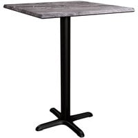Lancaster Table & Seating Excalibur 27 1/2 inch x 27 1/2 inch Square Counter Height Table with Smooth Paladina Finish and Cross Base Plate