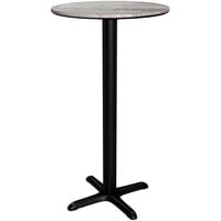 Lancaster Table & Seating Excalibur 24 inch Round Bar Height Table with Textured Toscano Finish and Cross Base Plate