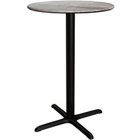 Lancaster Table & Seating Excalibur 36 inch Round Bar Height Table with Textured Toscano Finish and Cross Base Plate