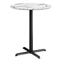 Lancaster Table & Seating Excalibur 36" Round Bar Height Table with Smooth Versilla Finish and Cross Base Plate
