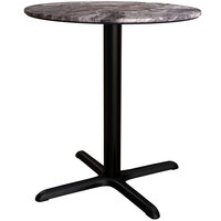Lancaster Table & Seating Excalibur 36" Round Dining Height Table with Smooth Paladina Finish and Cross Base Plate