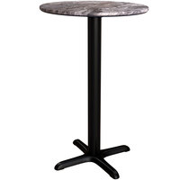 Lancaster Table & Seating Excalibur 24 inch Round Counter Height Table with Smooth Paladina Finish and Cross Base Plate