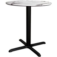 Lancaster Table & Seating Excalibur 36 inch Round Dining Height Table with Smooth Versilla Finish and Cross Base Plate