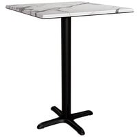 Lancaster Table & Seating Excalibur 27 1/2 inch x 27 1/2 inch Square Counter Height Table with Smooth Versilla Finish and Cross Base Plate