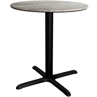 Lancaster Table & Seating Excalibur 36 inch Round Dining Height Table with Textured Toscano Finish and Cross Base Plate