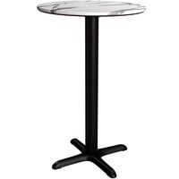 Lancaster Table & Seating Excalibur 24 inch Round Counter Height Table with Smooth Versilla Finish and Cross Base Plate