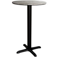 Lancaster Table & Seating Excalibur 24 inch Round Counter Height Table with Textured Toscano Finish and Cross Base Plate