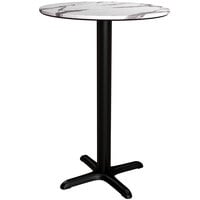 Lancaster Table & Seating Excalibur 31 1/2 inch Round Counter Height Table with Smooth Versilla Finish and Cross Base Plate